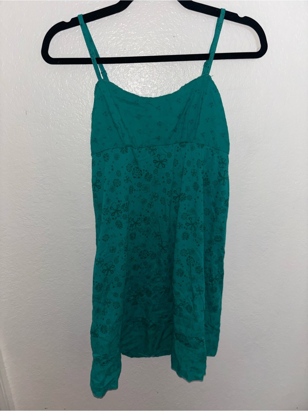 Vintage L.E.I Sundress by Taylor Swift Teal Floral Lace-Trim Slip Dress- Juniors
